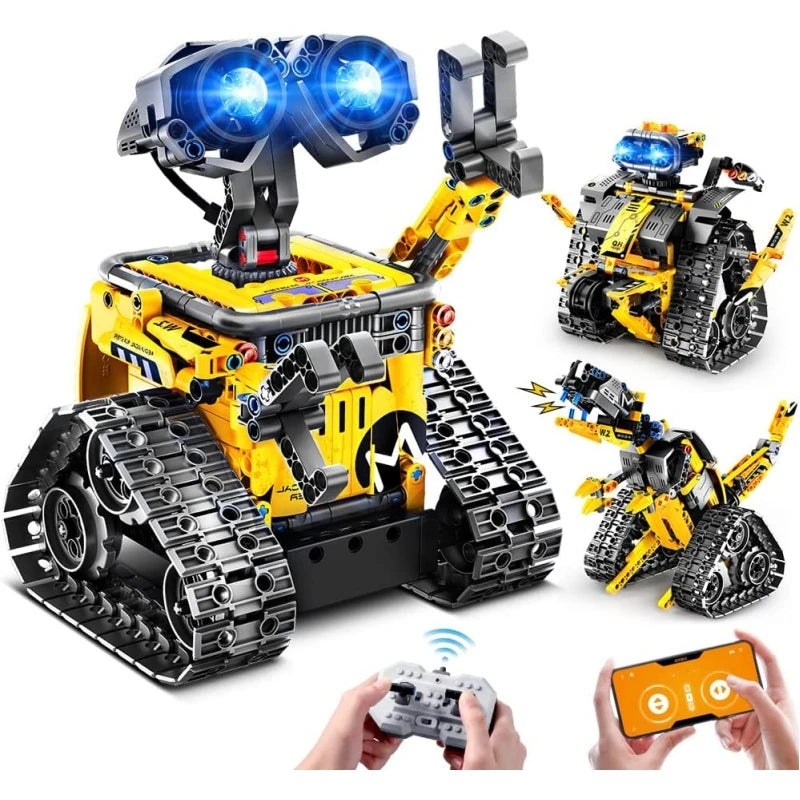 3 in 1 City Technical RC Car Robot Excavator Racing Car Building Blocks Remote Control Bulldozer Truck Bricks Gift Toys for Boys