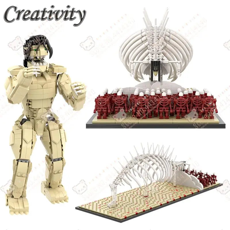 Creativity MOC Building Blocks DIY Anime Attack on Titan Character Rumbling Scene Model Decoration Assembly Bricks Toys for Kids