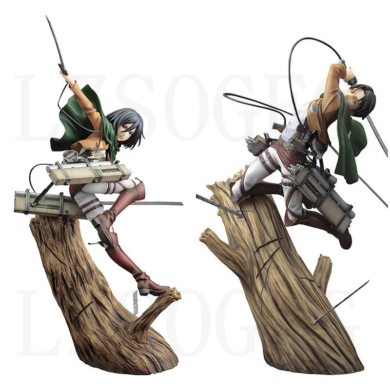 Attack on Titan Artfx J Levi Mikasa Ackerman Renewal Package Ver. PVC Action Figure Anime Figure GK Model Toys Doll Gift