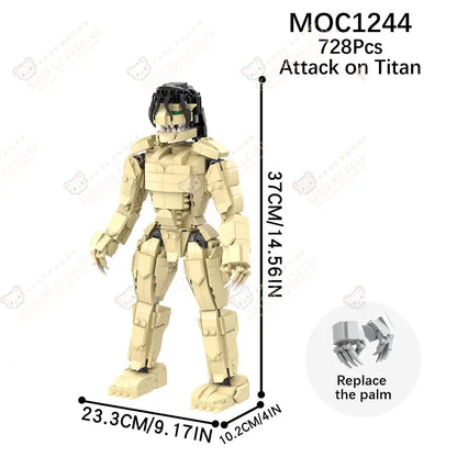 Creativity MOC Building Blocks DIY Anime Attack on Titan Character Rumbling Scene Model Decoration Assembly Bricks Toys for Kids