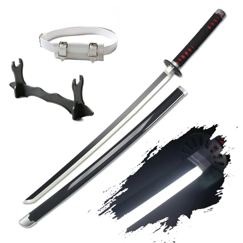 41″ LED Light up Demon Slayer Sword Katana Japanese Anime Cosplay Samurai Swords Tanjiro Nichirin Sword Withholder and Belt