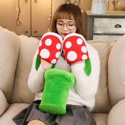 Anime Novelty Game Super Luigi Bros Cotton Slippers Cosplay Costumes Props Corpse Flower Cartoon Kawaii Shoes Cute Slipper