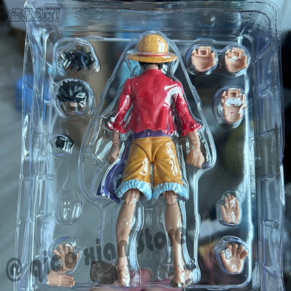 One Piece Action Figures Anime Luffy Roronoa Zoro Ace Figure Movable Joints Collection Model Toys Birthday Gift for Children