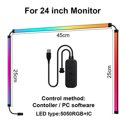 Smart Ambient PC Display Sync Computer Monitor Backlight LED Strip Light RGB Color DIY Smart Control Atmosphere Computer Game