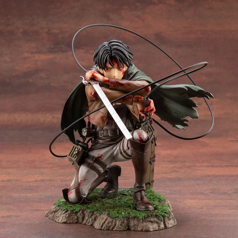 Attack on Titan Artfx J Levi Mikasa Ackerman Renewal Package Ver. PVC Action Figure Anime Figure GK Model Toys Doll Gift