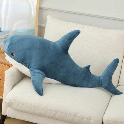 140Cm Cute Cartoon Gaint Shark Whale Plush Doll Pillow Gray Blue Pink Shark Whale Plush Doll Home Decor Warm Hug for Girls Boys