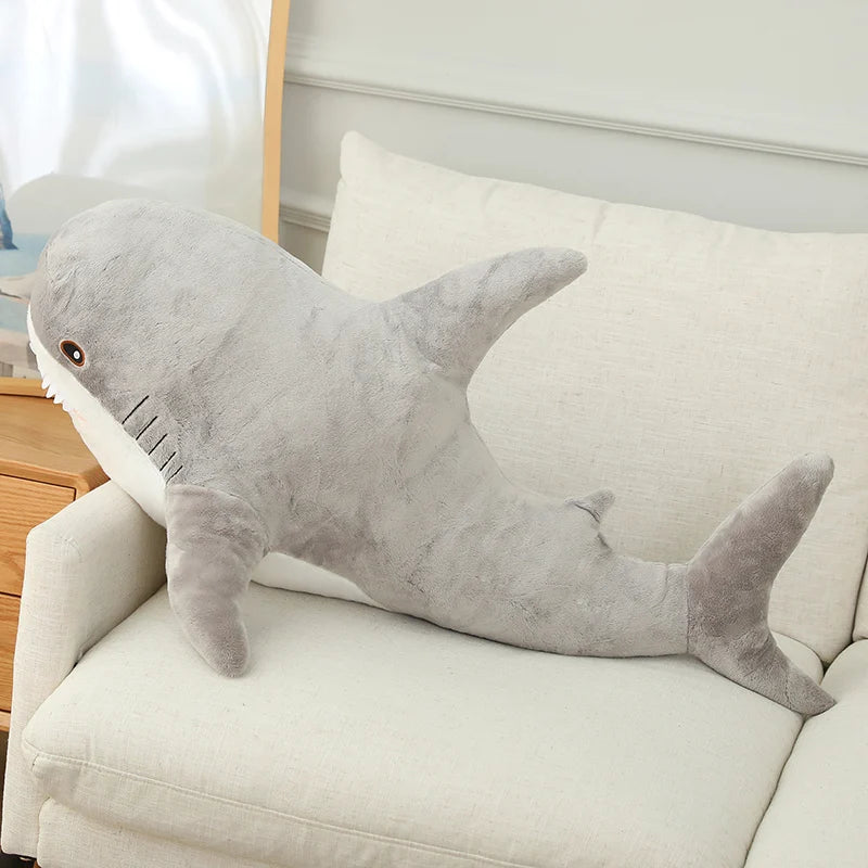 140Cm Cute Cartoon Gaint Shark Whale Plush Doll Pillow Gray Blue Pink Shark Whale Plush Doll Home Decor Warm Hug for Girls Boys